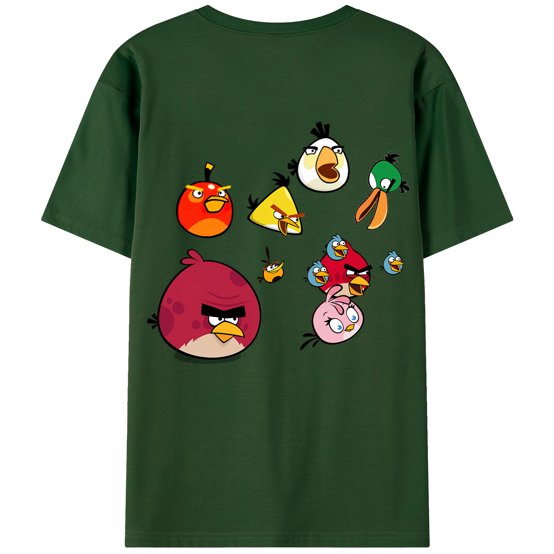 （画像用） Angry Birds アングリーバード 綿100％半袖Tシャツ（背面プリント）